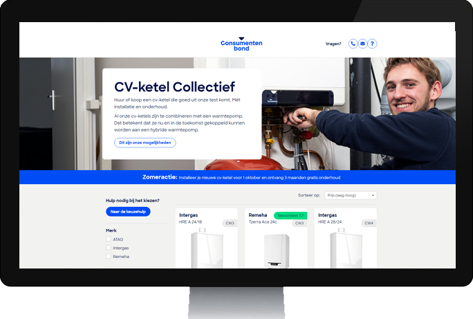 Consumentenbond CV-ketel Collectief: heating system (central heating boiler) deals