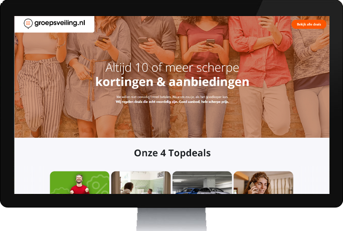 groepsveiling.nl homepage with group deals