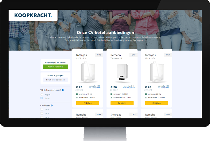 KOOPKRACHT.: heating system (central heating boiler) offers